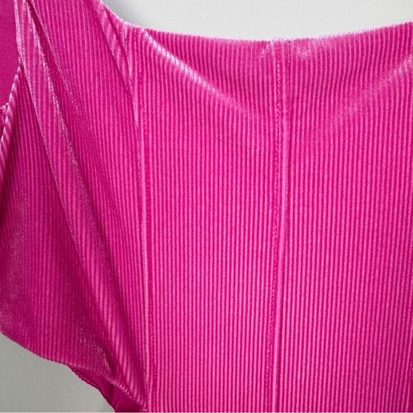 AFRM | NEW Paradiso Hot Pink Velvet Cutout Mini Dress Women’s Size Medium - Picture 10 of 10